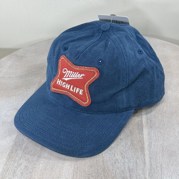 Miller High Life Beer Cap Mad Engine Hat Trucker Snapback Blue Red Patch Logo - Picture 3 of 13
